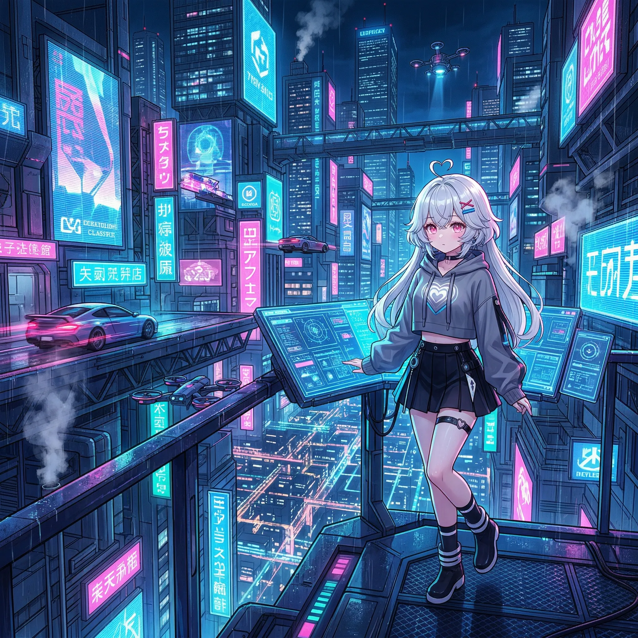 Elf cyberpunk city